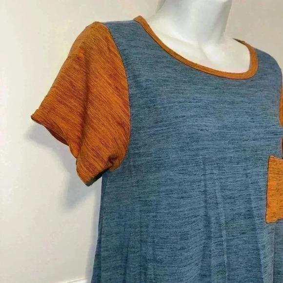 Lularoe Dress for Women Size S Blue & Orange / High Low Design/ Short Sleeve - Picture 2 of 12